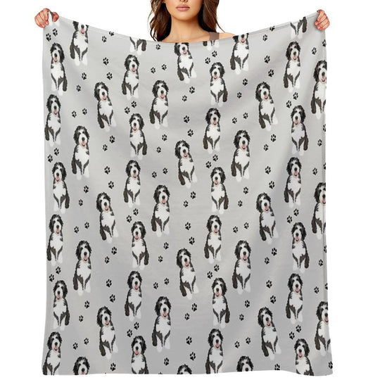Bernedoodle Velvety-soft Throw Blanket