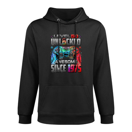 Level 50 Unlocked Awesome Since 1975 50th Birthday Gaming Pilling-Resistant Hoodie