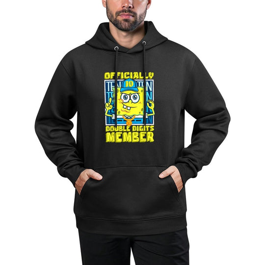 Mademark X SpongeBob SquarePants - SpongeBob Officially Double Digits Member Boys 10th Birthday Kangaroo Pocket Hoodie