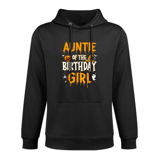 Auntie of The Birthday Girl Halloween 1st Birthday Girl Adjustable Hood Hoodie
