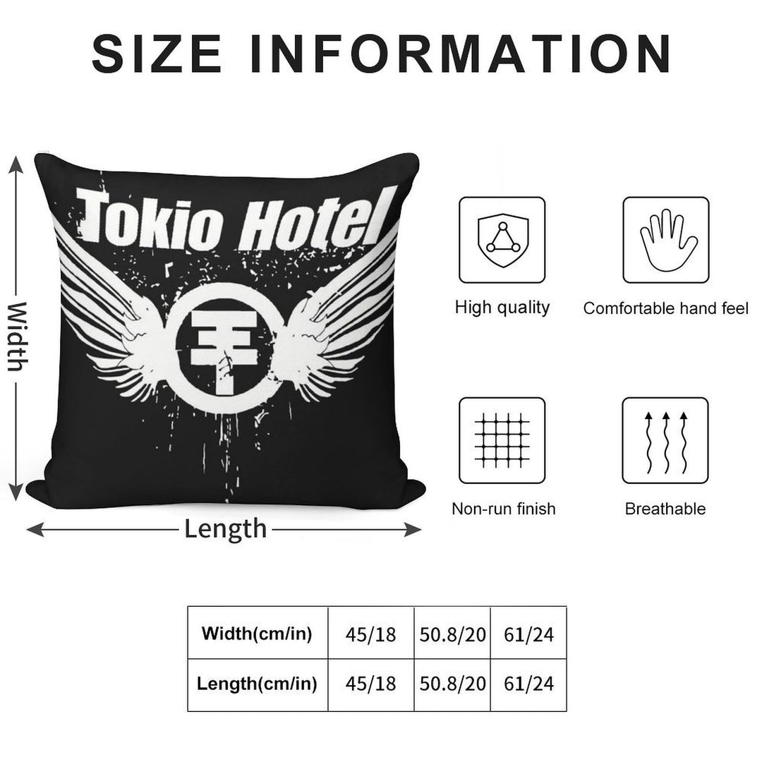 Tokio Hotel Merch Tokio Hotel Logo Soft Warmth Comfort Throw Pillow