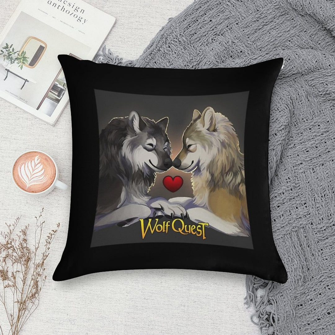 WolfQuest Soulmates Soft Durable Construction Throw Pillow
