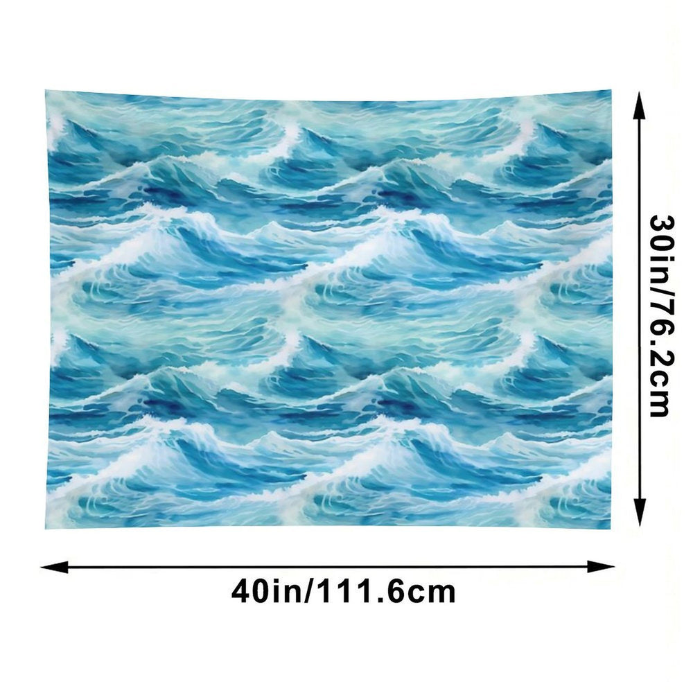 Sea Waves Watercolor Pattern #5 Tapestry