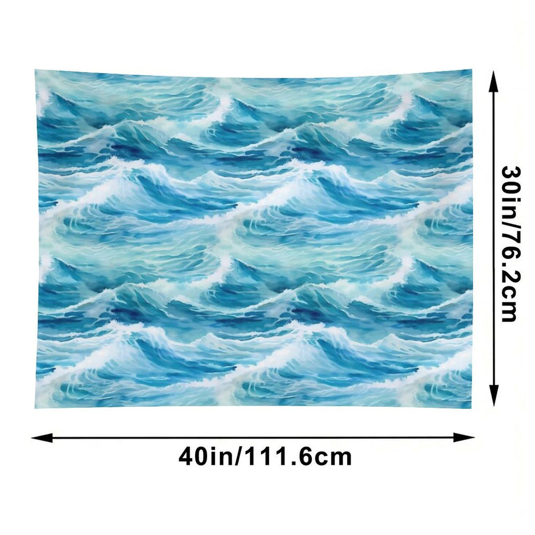 Sea Waves Watercolor Pattern #5 Tapestry