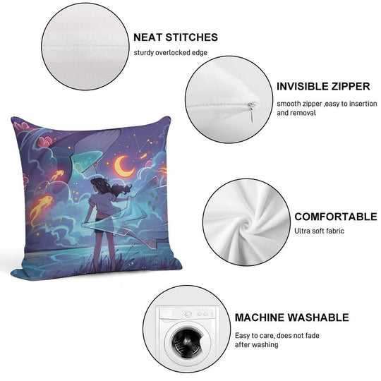 Galaxies Soft Washable Throw Pillow