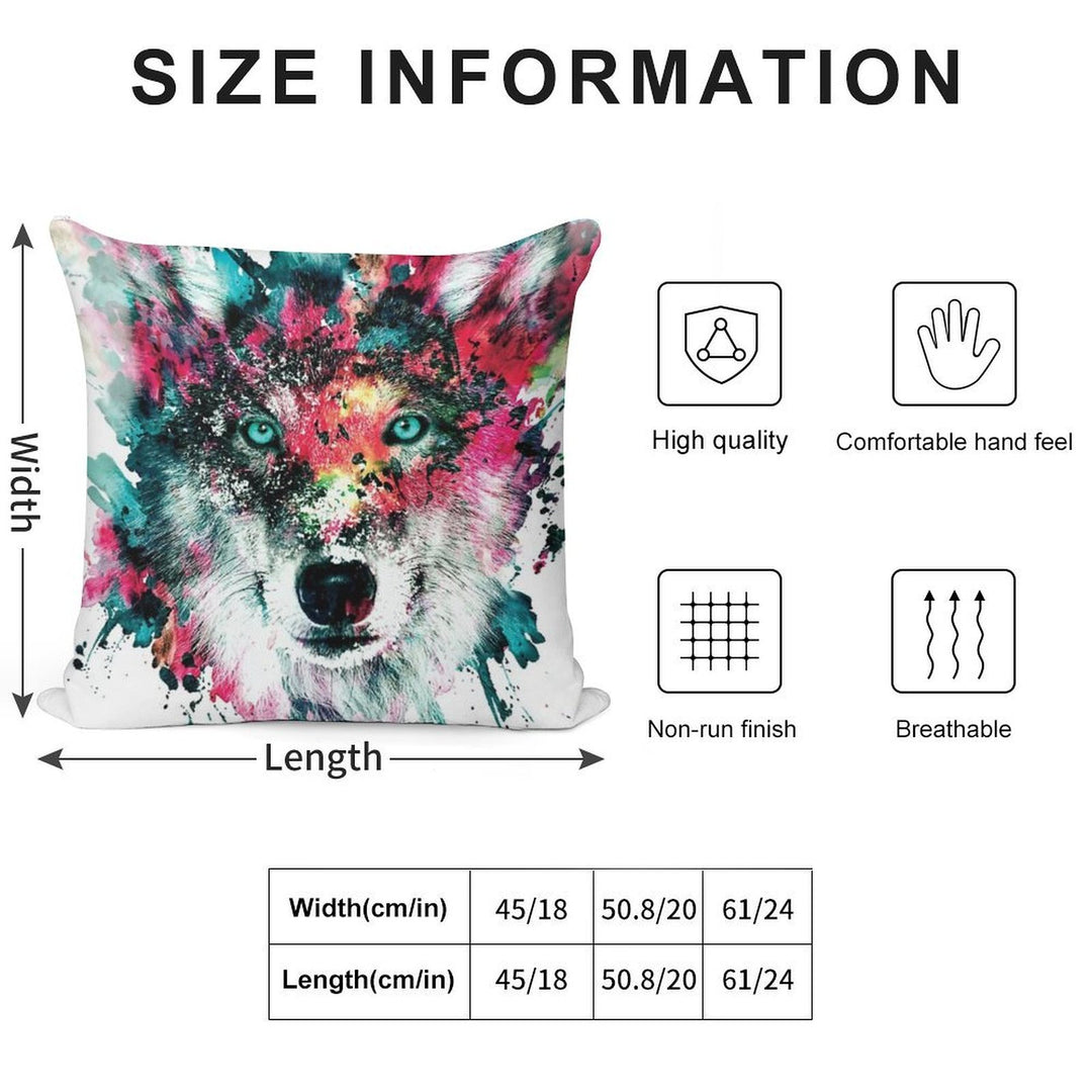 Wolf II Soft Style Accent Throw Pillow