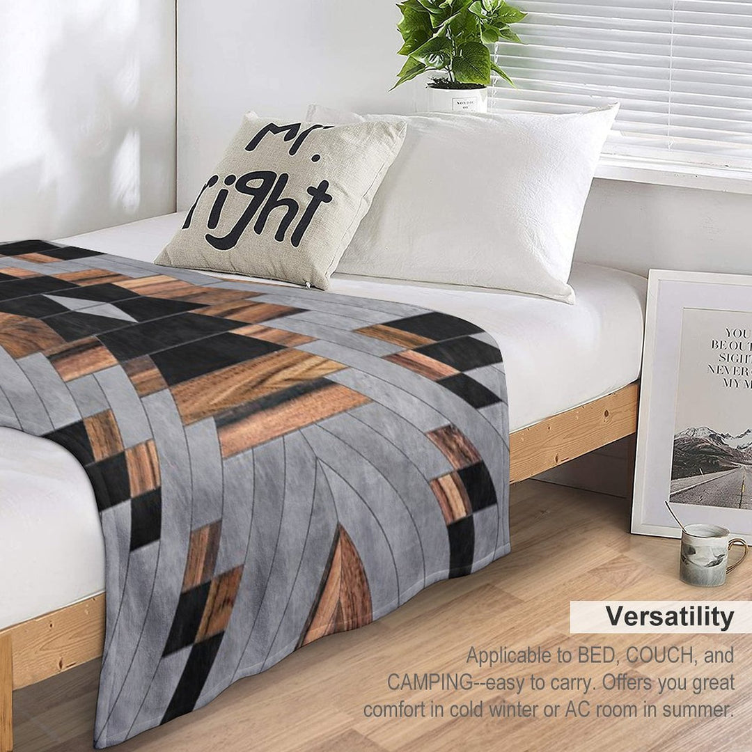 Urban Tribal Pattern No.6 - Aztec - Concrete And Wood Versatility Throw Blanket