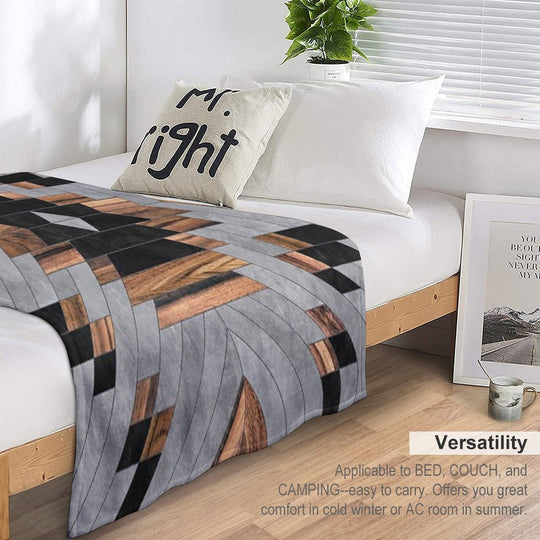 Urban Tribal Pattern No.6 - Aztec - Concrete And Wood Versatility Throw Blanket