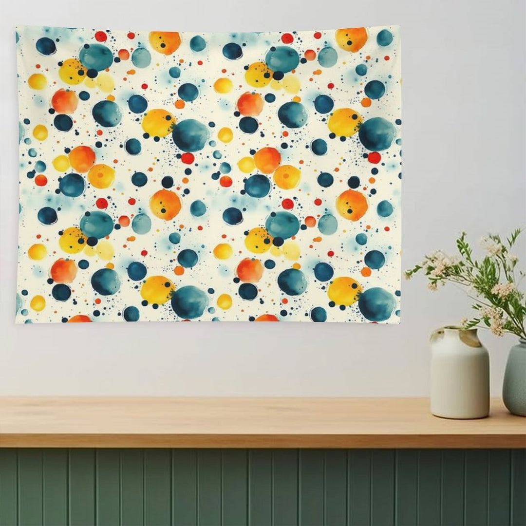 Watercolor Polka Dot Pattern – Colorful Abstract Circles Tapestry