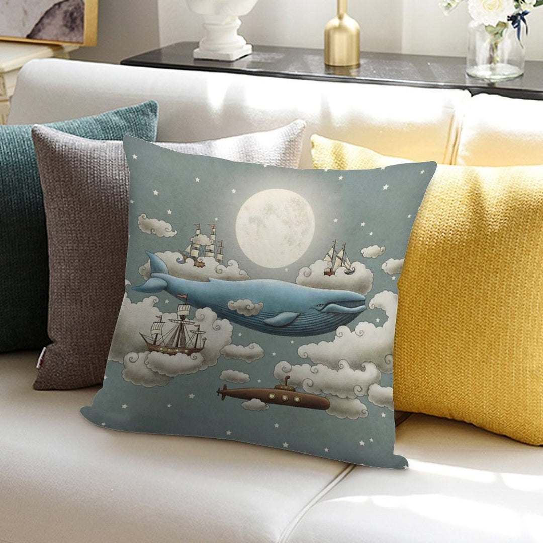 Ocean Meets Sky Soft Shrink-Resistant Throw Pillow