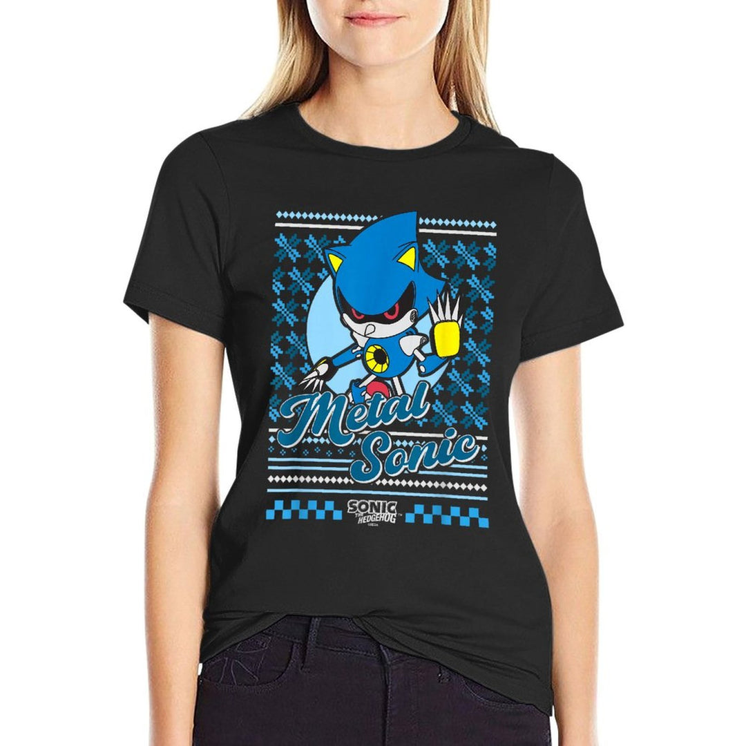 Sonic The Hedgehog Christmas Metal Sonic Ugly Sweater  Eco-friendly Material T-Shirt