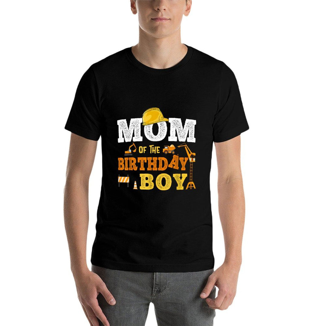 Dad Mom Of The Birthday Boy Kid Construction Matching Family  Stretchy T-Shirt