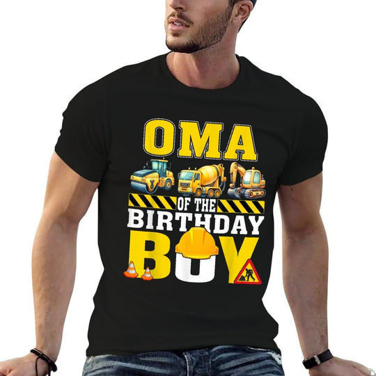 Oma Of The Birthday Boy Construction Worker Birthday  Rolled Sleeves T-Shirt