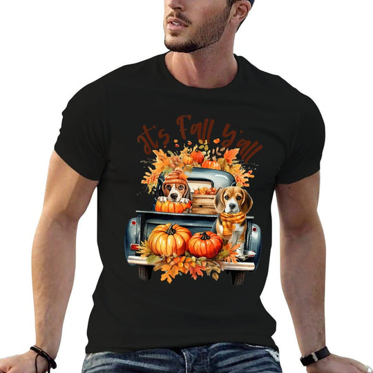 It’s Fall Y’all Beagle Dogs Pumpkins Truck Autumn Season Comfortable T-Shirt