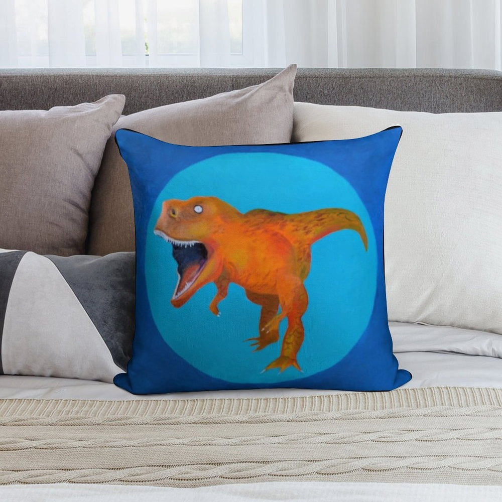 T-Rex Square Soft Reinforced Edging Throw Pillow