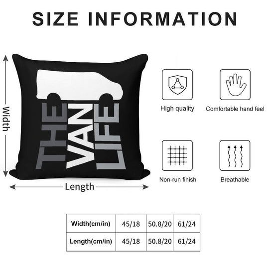 The Van Life Logo  Greyscale Soft Easy Maintenance Throw Pillow