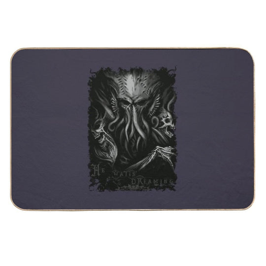 Mens Best Cthulhu He Waits Dreaming H.P. Lovecraft  Odorless Bath Mat