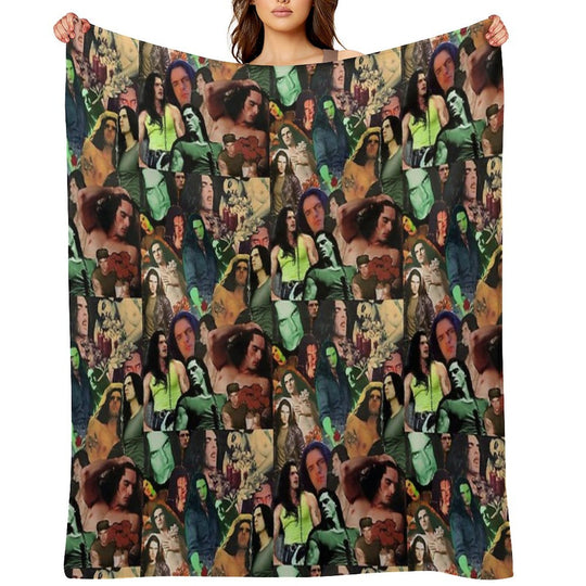 Type O Negative Peter Steele Dark Goth Collage Edit II Lightweight Throw Blanket