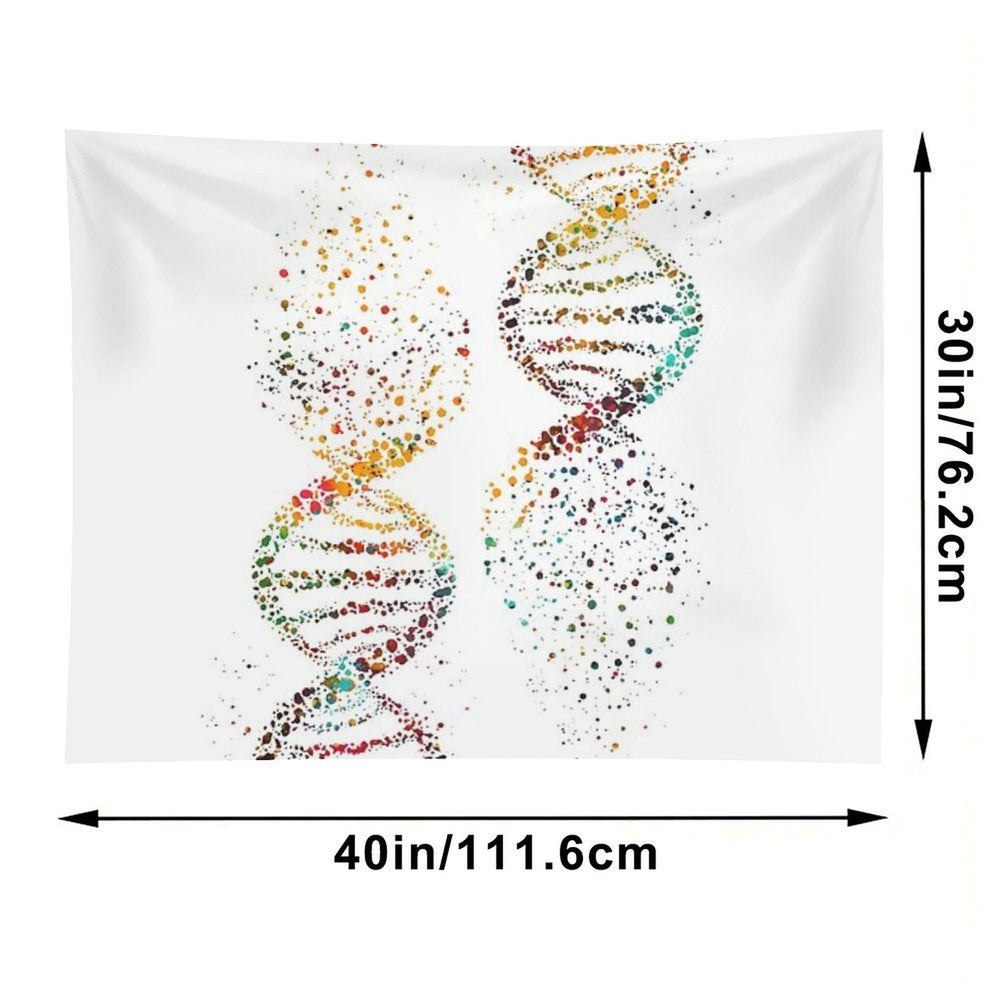 DNA, Watercolor Art,Dna Double Helix Genetic Tapestry