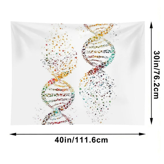 DNA, Watercolor Art,Dna Double Helix Genetic Tapestry