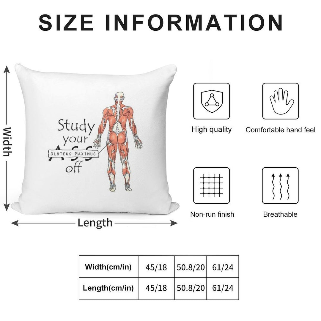 Study Your Gluteus Maximus Off Soft Style Accent Throw Pillow