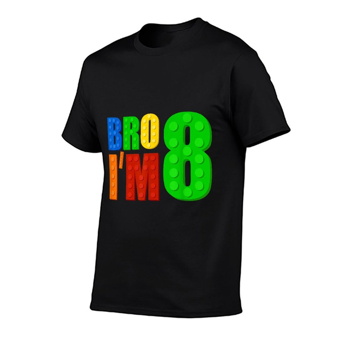 Bro I’m 8 Building Blocks 8th Birthday Boy 8 Years Old Kids  Stretchy T-Shirt