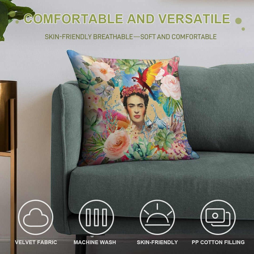 Frida Kahlo Soft Luxury Feel Throw Pillow