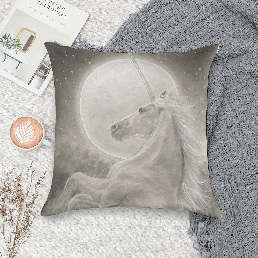 The Unicorn Soft Decorative Cover Throw Pillow