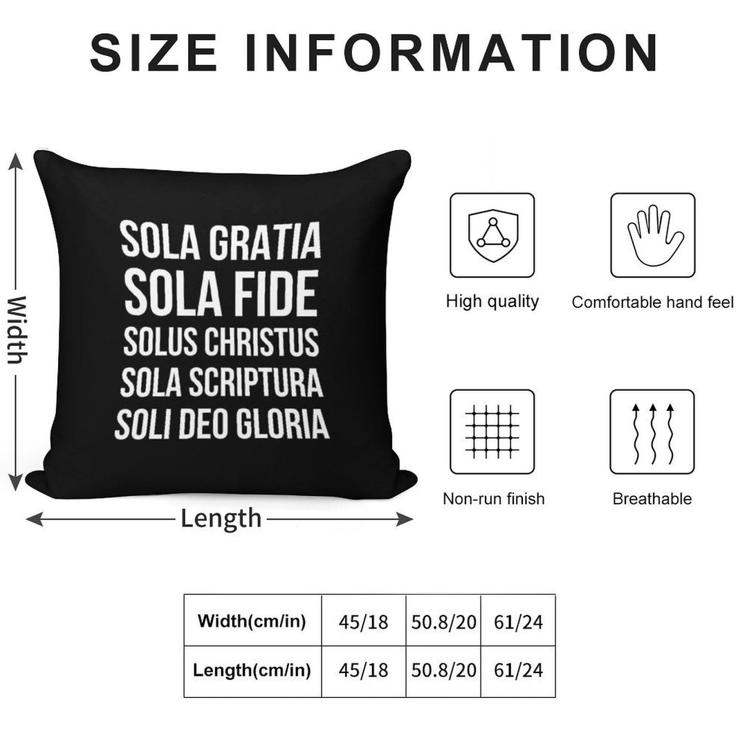 Five Solas Reformed Theology White Soft Style Accent Throw Pillow