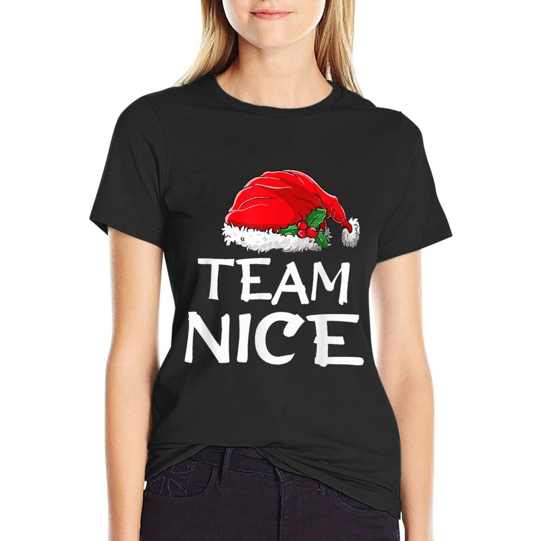 Team Nice Funny Christmas Pajamas Santa Claus Men Women Top  Vintage-inspired T-Shirt