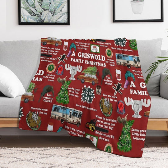 Christmas Vacation Collage Wrinkle-free Throw Blanket