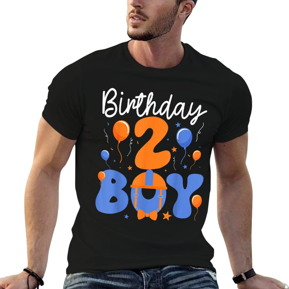 2 Year Old Birthday Boy Two Happy 2nd Birthday Boys Kids  Fade-proof Color T-Shirt