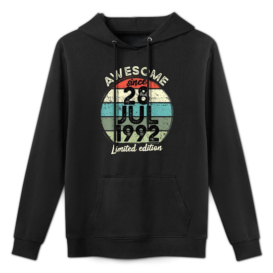 30 Year Old Birthday 28 July 1992 30th Birthday Breathable Fabric Hoodie