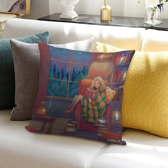Home Reader Soft Hidden Zipper Throw Pillow