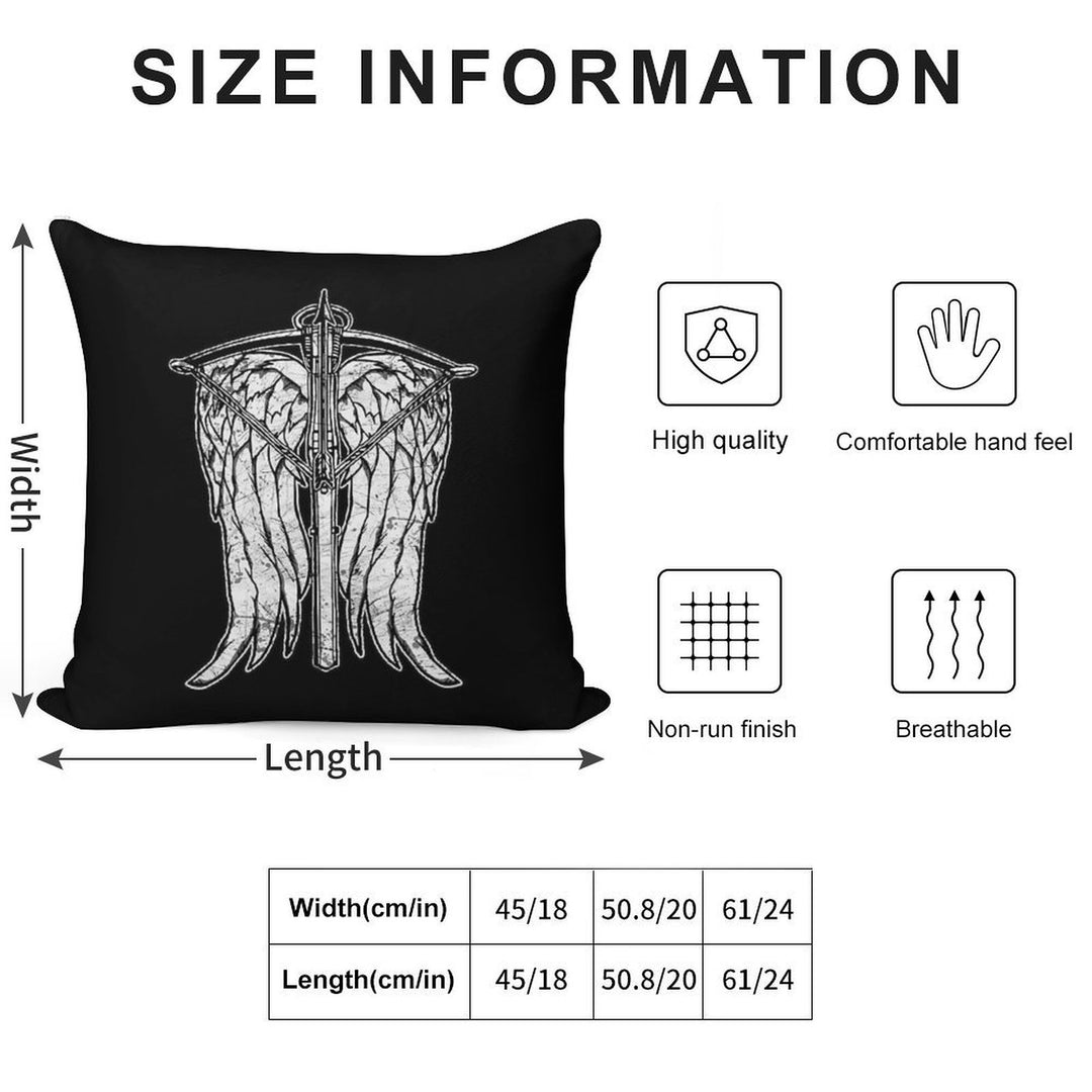 Angel Wings And Crossbow (Dirty) Soft Hidden Zipper Throw Pillow