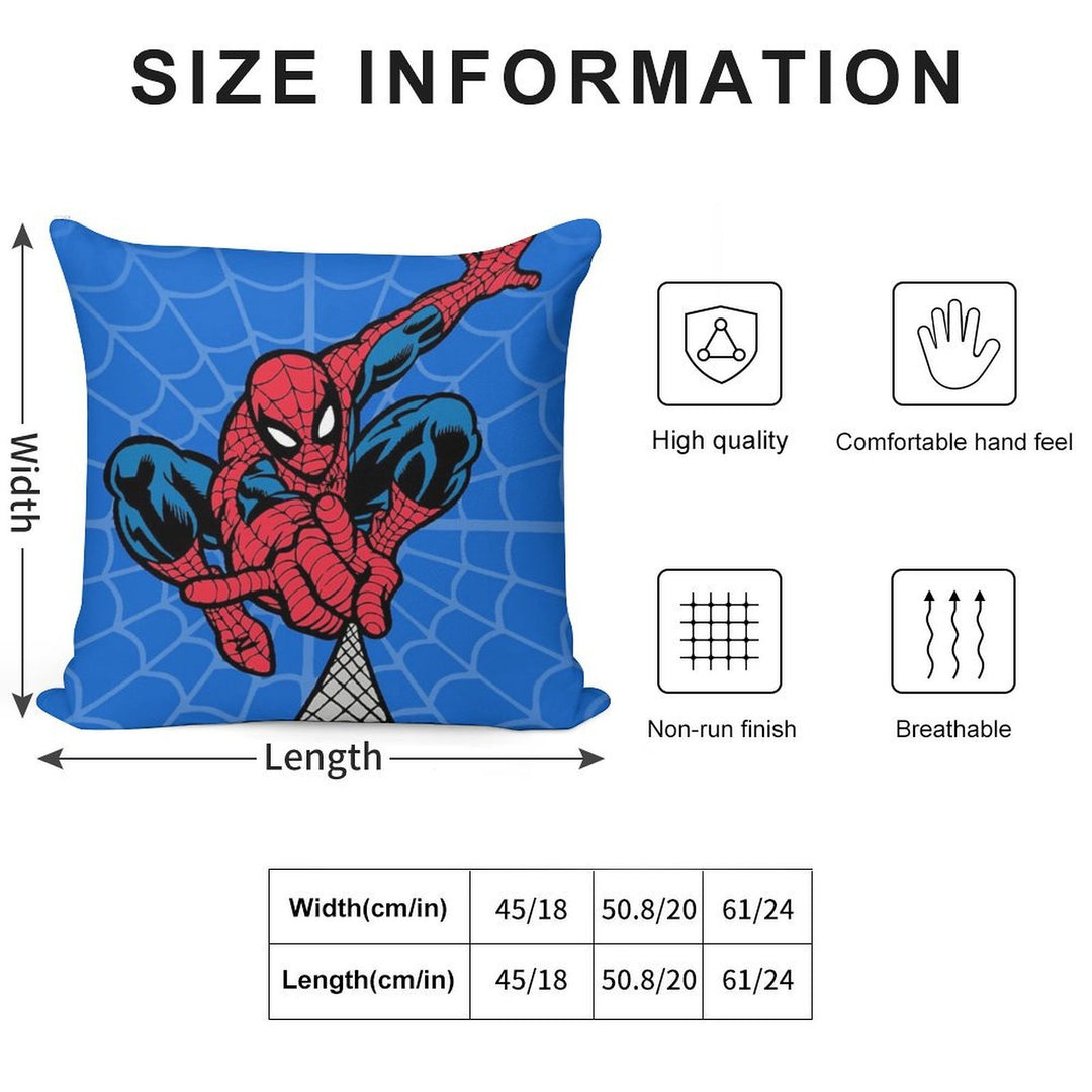 Spider Superhero Soft Washable Throw Pillow