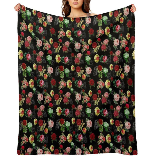 Victorian Death in Black Multi-functional Throw Blanket