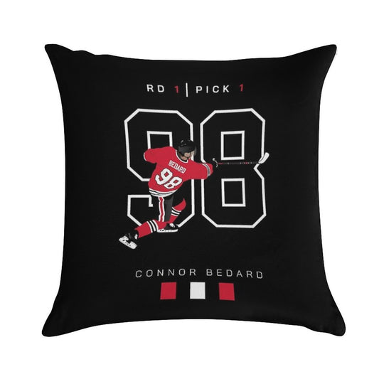 Connor Bedard Draft Art Soft Gift Ready Throw Pillow