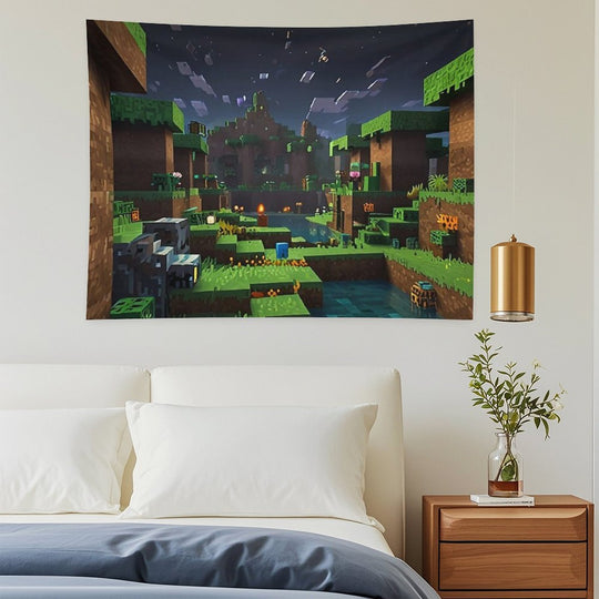Minecraft Night Tapestry