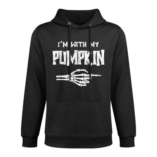 Im With Pumpkin Matching Couple Easy Costume Halloween Versatile Streetwear Hoodie