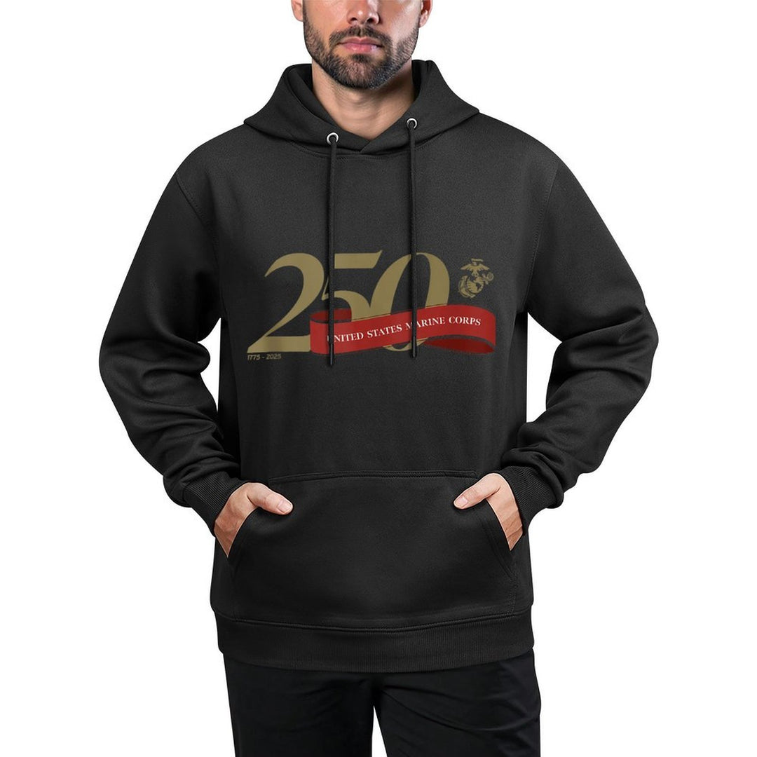 United States Marine Corps 250th Birthday Gold Logo All-Day Comfort Hoodie
