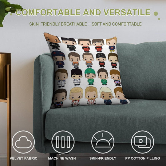 Cute F1 2023 Class Soft Skin-Friendly Throw Pillow