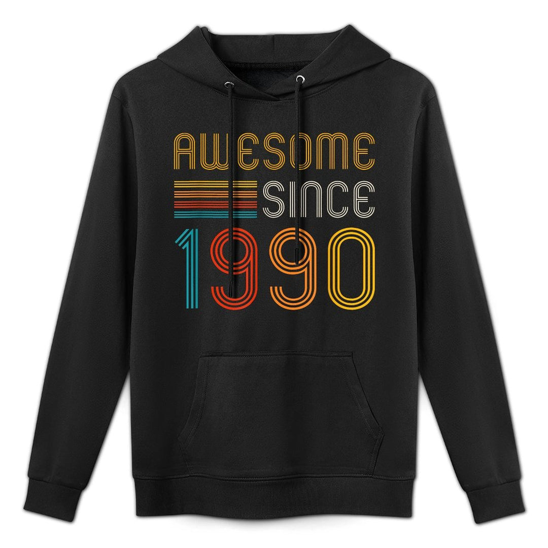 Retro 35th Birthday Awesome Since 1990 Durable Construction Hoodie