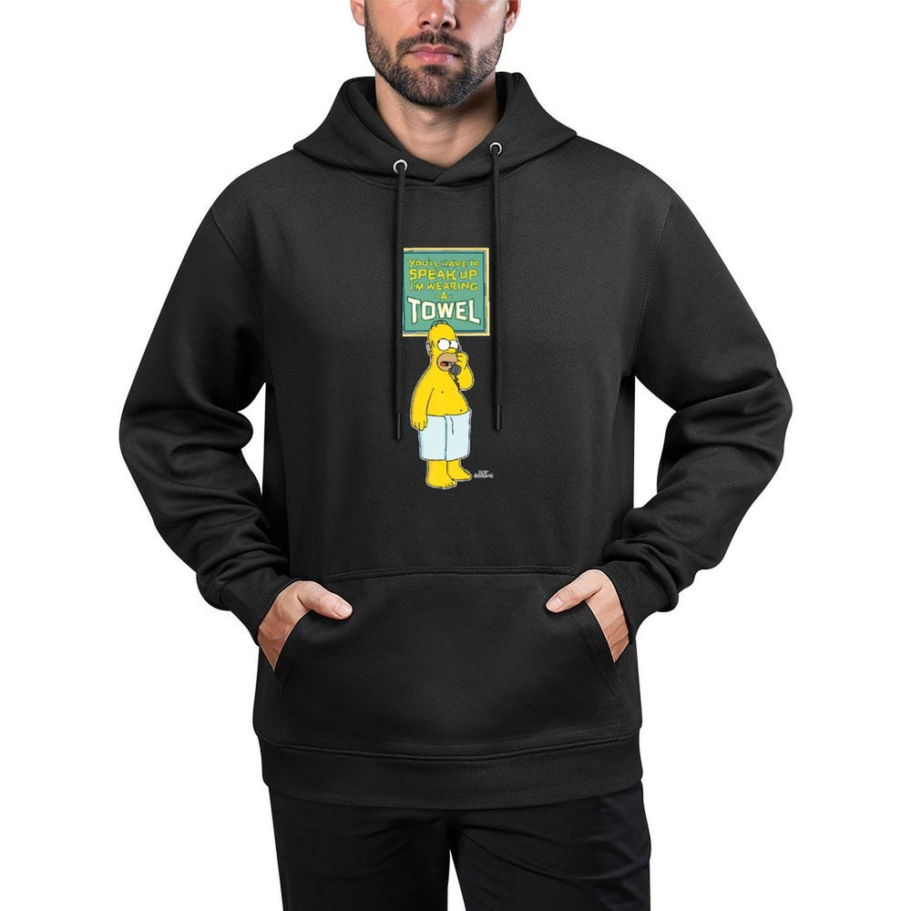 The Simpsons Homer Simpson Speak Up I’m Wearing A Towel Premium Easy Care Hoodie