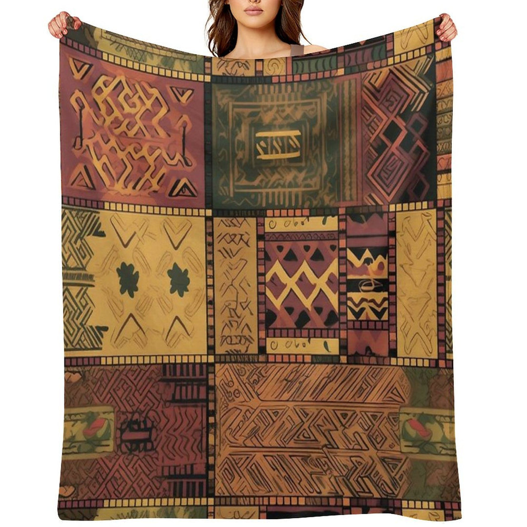 Ethnic Pattern. Geometry. Sustainable Throw Blanket