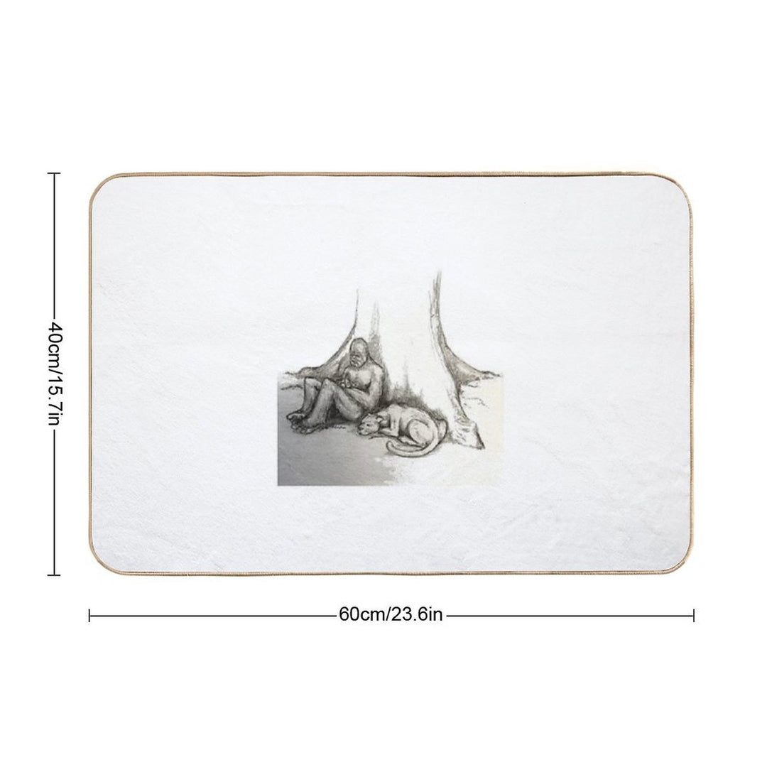 Bigfoot And Cougar  Eco-Friendly Bath Mat