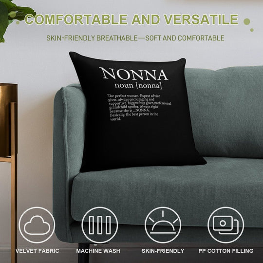 Nonna Definition Soft Decorative Cover Throw Pillow