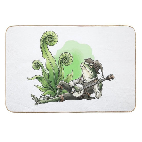 Whimsical Banjo Frog Music  High-Traffic Bath Mat