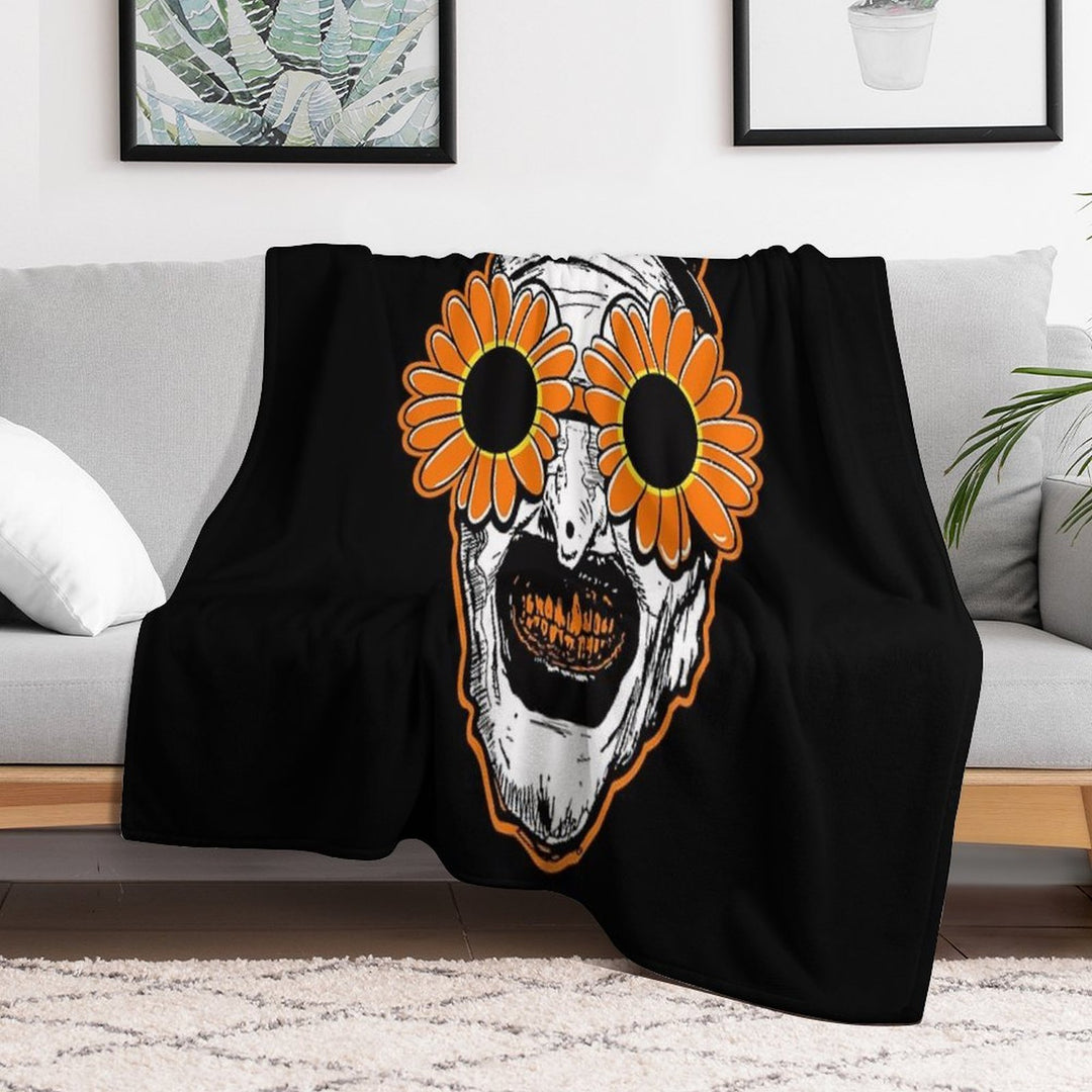 Sunflower Sunglasses Horror Clown Movie Art Terrifier 2 Sustainable Throw Blanket