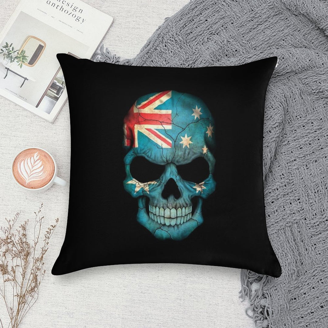 Australian Flag Skull Soft Warmth Comfort Throw Pillow